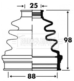 BORG & BECK Paljekumisarja, vetoakseli BCB2879